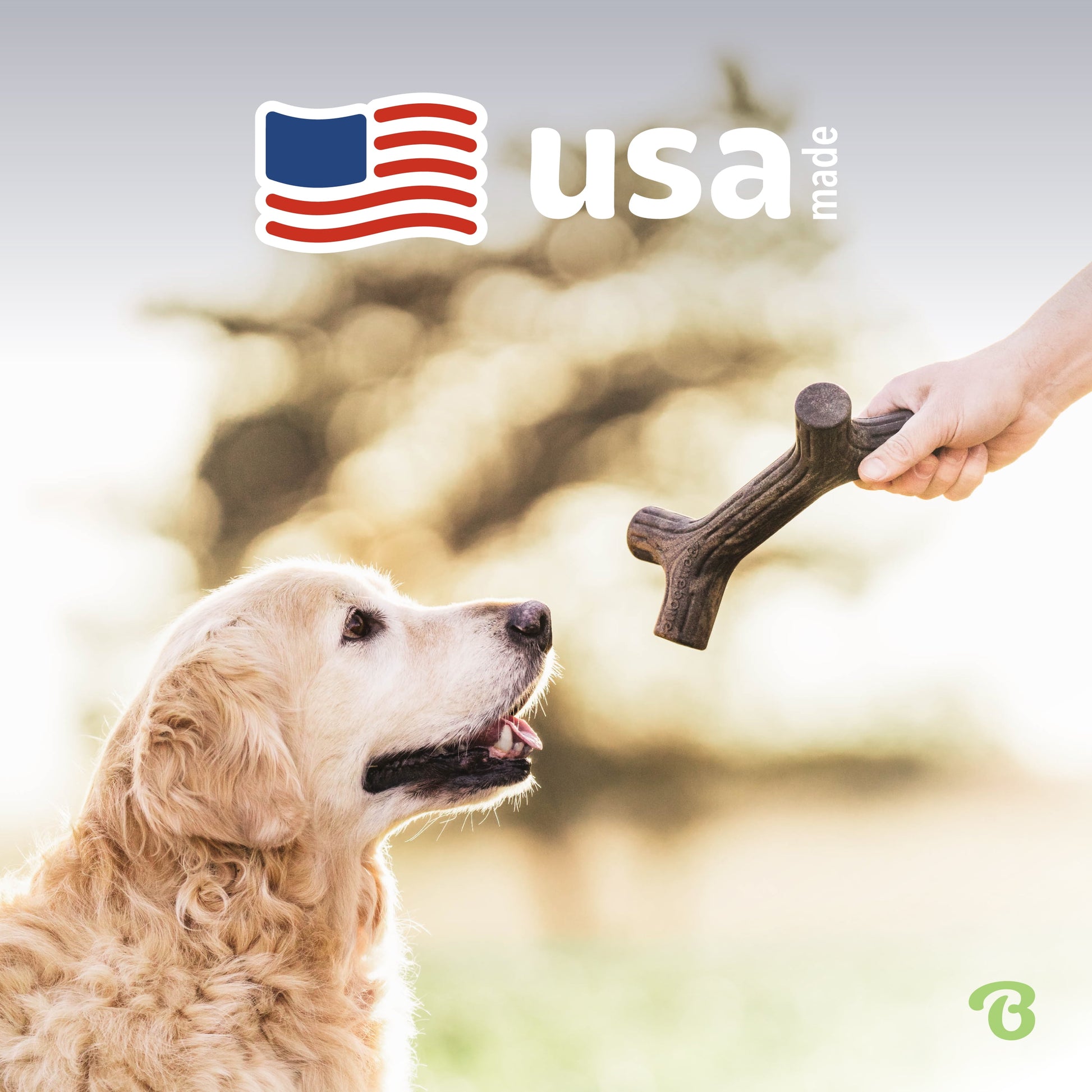 Maplestick Durable Dog Chew Toy for Aggressive Chewers, Real Maplewood, Small