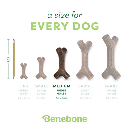 Bacon Stick Durable Dog Chew Toy for Aggressive Chewers, Real Bacon, Medium