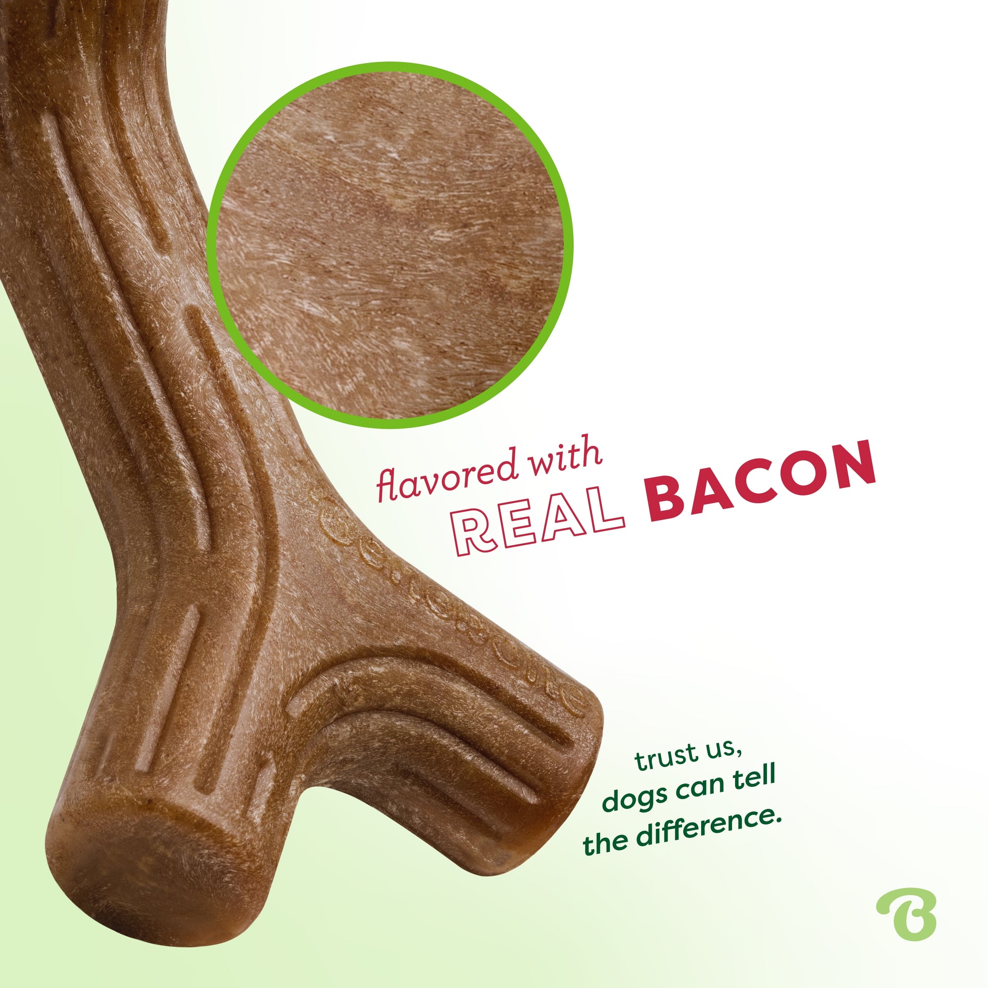 Bacon Stick Durable Dog Chew Toy for Aggressive Chewers, Real Bacon, Medium