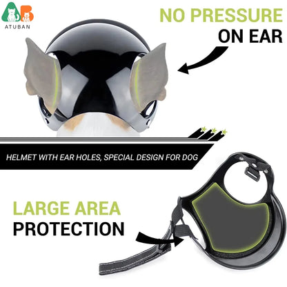 Dog Goggles for Small Dogs with Helmet,2Pc Dog Sunglasses and Dog Helmet Set for Small Medium Dog Outdoor Driving Walking