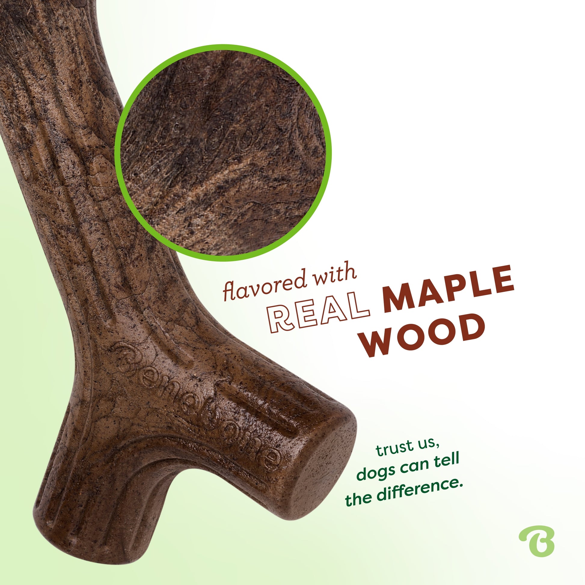 Maplestick Durable Dog Chew Toy for Aggressive Chewers, Real Maplewood, Small
